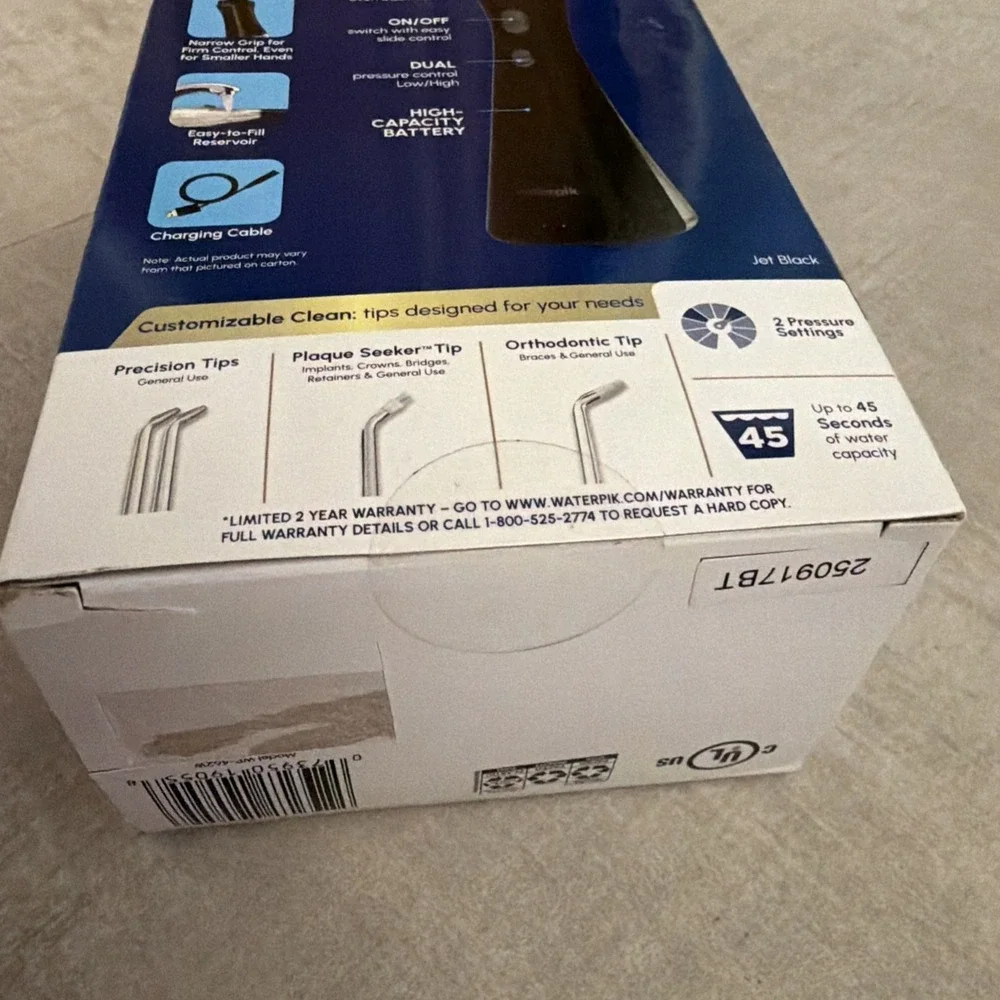 Waterpik Cordless Plus Water Flosser Rechargeable WP-462 BLACK NEW in box unopen